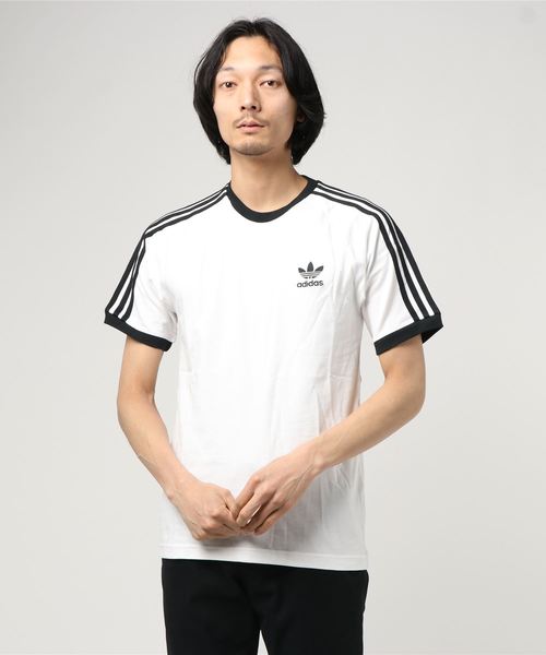 adidas Originals(アディダスオリジナルス)の「adidas Originals/アディダス オリジナルス 3 STRIPES TEE/スリーストライプス Tシャツ(Tシャツ/カットソー・メンズ・ブラック×ホワイト/ホワイト×ブラック/ヘザーグレー/グリーン/ネイビー・M/L/S/XL)」の1枚目の写真