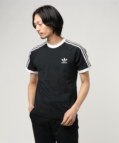 adidas Originals(アディダスオリジナルス)の「adidas Originals/アディダス オリジナルス 3 STRIPES TEE/スリーストライプス Tシャツ(Tシャツ/カットソー・メンズ・ブラック×ホワイト/ホワイト×ブラック/ヘザーグレー/グリーン/ネイビー・M/L/S/XL)」の2枚目の写真
