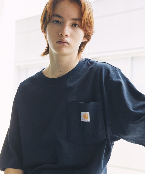 Carhartt(カーハート)の「【Carhartt カーハート】/ビッグサイズ ワンポイントロゴ 半袖ポケットTシャツ カットソー(Tシャツ/カットソー・メンズ・ホワイト/ヘザーチャコール/ベージュ系その他/ネイビー/ブラウン系その他/ブラック/ダークブラウン/ヘザーグレー/ボルドー/グリーン系その他/ブルー系その他3/グリーン系その他2/ダークカーキ/オリーブ・XL/L/M/S)」の12枚目の写真