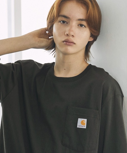 Carhartt(カーハート)の「【Carhartt カーハート】/ビッグサイズ ワンポイントロゴ 半袖ポケットTシャツ カットソー(Tシャツ/カットソー・メンズ・ホワイト/ヘザーチャコール/ベージュ系その他/ネイビー/ブラウン系その他/ブラック/ダークブラウン/ヘザーグレー/ボルドー/グリーン系その他/ブルー系その他3/グリーン系その他2/ダークカーキ/オリーブ・XL/L/M/S)」の10枚目の写真