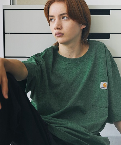 Carhartt(カーハート)の「【Carhartt カーハート】/ビッグサイズ ワンポイントロゴ 半袖ポケットTシャツ カットソー(Tシャツ/カットソー・メンズ・ホワイト/ヘザーチャコール/ベージュ系その他/ネイビー/ブラウン系その他/ブラック/ダークブラウン/ヘザーグレー/ボルドー/グリーン系その他/ブルー系その他3/グリーン系その他2/ダークカーキ/オリーブ・XL/L/M/S)」の11枚目の写真