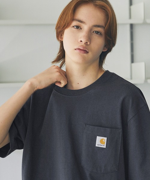 Carhartt(カーハート)の「【Carhartt カーハート】/ビッグサイズ ワンポイントロゴ 半袖ポケットTシャツ カットソー(Tシャツ/カットソー・メンズ・ホワイト/ヘザーチャコール/ベージュ系その他/ネイビー/ブラウン系その他/ブラック/ダークブラウン/ヘザーグレー/ボルドー/グリーン系その他/ブルー系その他3/グリーン系その他2/ダークカーキ/オリーブ・XL/L/M/S)」の13枚目の写真