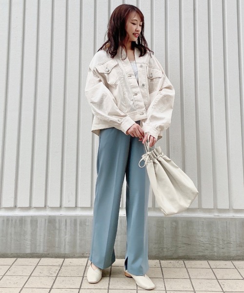 EPIMI E'PIMMY（エピミエピミー）の「《ZOZO限定》ビットベルト付きセンタープレスパンツ（その他パンツ・レディース・ピンク/ブルー/アイボリー・MEDIUM）」の10枚目の写真