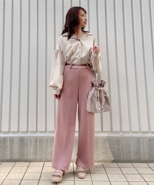 EPIMI E'PIMMY（エピミエピミー）の「《ZOZO限定》ビットベルト付きセンタープレスパンツ（その他パンツ・レディース・ピンク/ブルー/アイボリー・MEDIUM）」の14枚目の写真