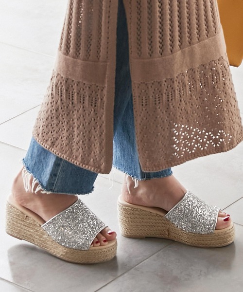 KOBE LETTUCE(コウベレタス)の「グリッタージュートサボサンダル(サンダル・レディース・ピンク系その他/シルバー系その他/ゴールド系その他/ブラウン/その他/クリア・LL/S/M/L)」の3枚目の写真