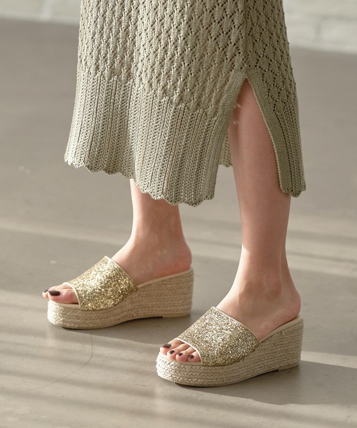 KOBE LETTUCE(コウベレタス)の「グリッタージュートサボサンダル(サンダル・レディース・ピンク系その他/シルバー系その他/ゴールド系その他/ブラウン/その他/クリア・LL/S/M/L)」の4枚目の写真