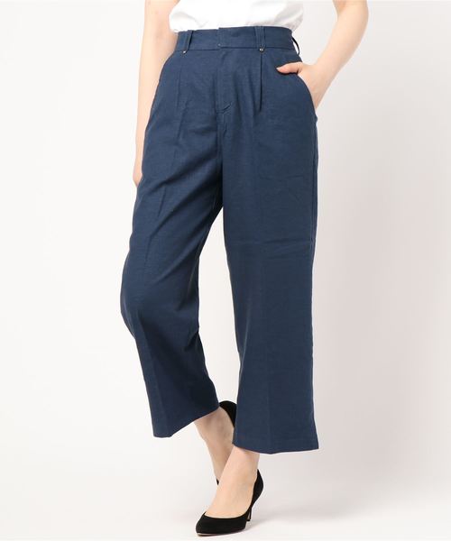 12Twelve Agenda(トゥエルブ アジェンダ)の「フレンチリネンワイドパンツ(その他パンツ・レディース・ネイビー/ベージュ/カーキ・S/M)」の3枚目の写真