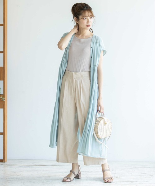 12Twelve Agenda(トゥエルブ アジェンダ)の「フレンチリネンワイドパンツ(その他パンツ・レディース・ネイビー/ベージュ/カーキ・S/M)」の8枚目の写真