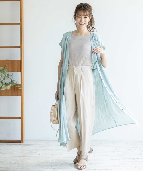 12Twelve Agenda(トゥエルブ アジェンダ)の「フレンチリネンワイドパンツ(その他パンツ・レディース・ネイビー/ベージュ/カーキ・S/M)」の9枚目の写真