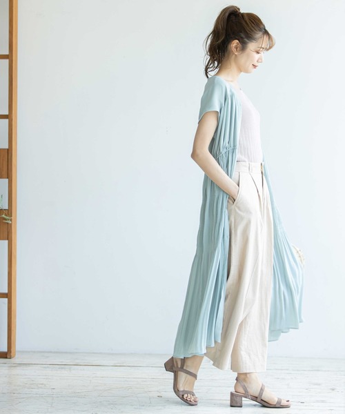 12Twelve Agenda(トゥエルブ アジェンダ)の「フレンチリネンワイドパンツ(その他パンツ・レディース・ネイビー/ベージュ/カーキ・S/M)」の10枚目の写真