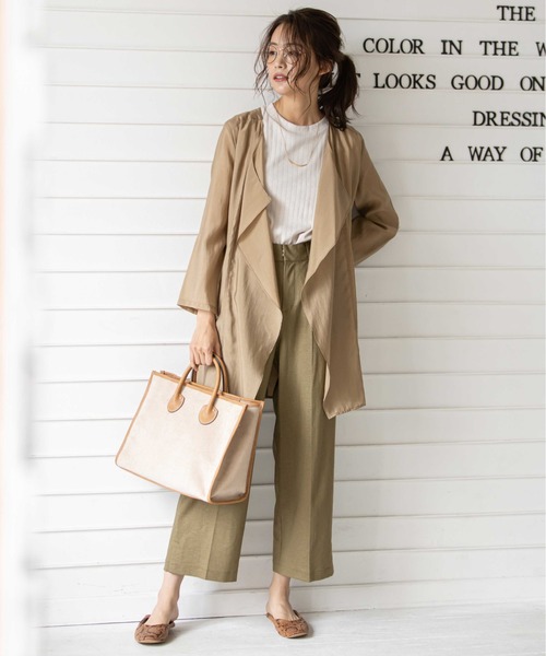 12Twelve Agenda(トゥエルブ アジェンダ)の「フレンチリネンワイドパンツ(その他パンツ・レディース・ネイビー/ベージュ/カーキ・S/M)」の13枚目の写真