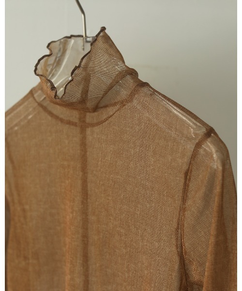 TODAYFUL(トゥデイフル)の「メッシュタートルトップス(Tシャツ/カットソー・レディース・モスグリーン/ダークパープル/キャメル・FREE)」の11枚目の写真