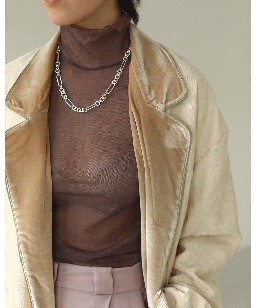 TODAYFUL(トゥデイフル)の「メッシュタートルトップス(Tシャツ/カットソー・レディース・モスグリーン/ダークパープル/キャメル・FREE)」の13枚目の写真