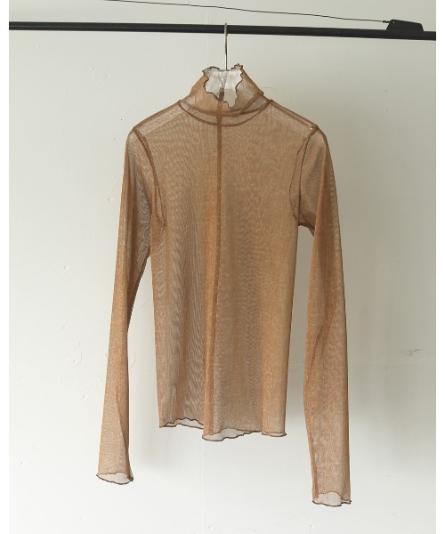 TODAYFUL(トゥデイフル)の「メッシュタートルトップス(Tシャツ/カットソー・レディース・モスグリーン/ダークパープル/キャメル・FREE)」の7枚目の写真