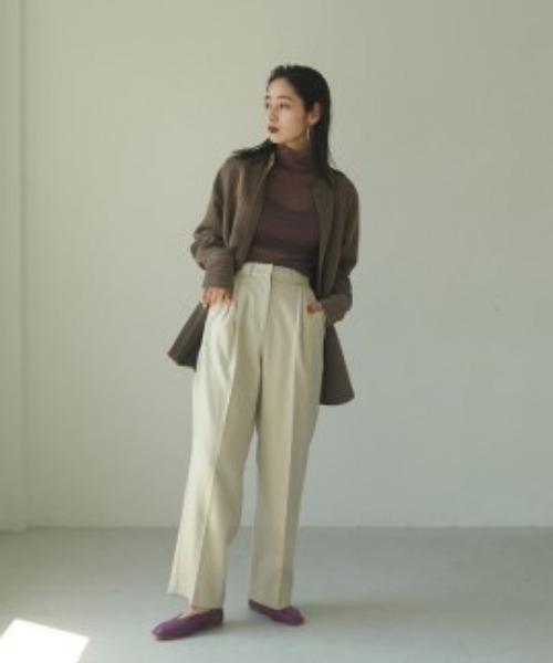 TODAYFUL(トゥデイフル)の「メッシュタートルトップス(Tシャツ/カットソー・レディース・モスグリーン/ダークパープル/キャメル・FREE)」の8枚目の写真