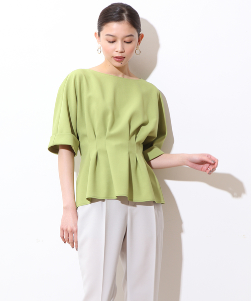 Tiara（ティアラ）の「麻調タックペプラムブラウス（シャツ/ブラウス・レディース・グレー系その他/グリーン系その他/ブラウン/チャコールグレー・FREE）」の16枚目の写真