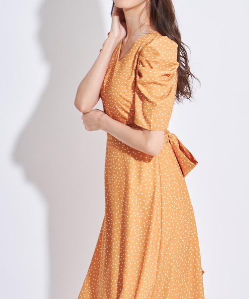 Cookie Chocolate（クッキーチョコレート）の「《美香さんコラボアイテム》ドットパワショルマキシワンピース（ワンピース・レディース・ブラック/イエロー・FREE）」の8枚目の写真