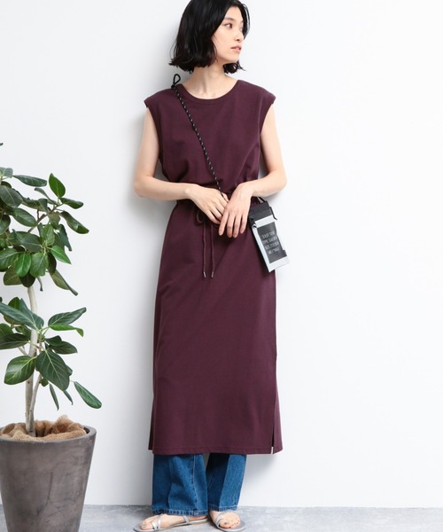 LAKOLE(ラコレ)の「ウエストドロストマキシワンピース / LAKOLE(ワンピース・レディース・ライトグレー/ネイビー/ボルドー・SMALL/MEDIUM)」の1枚目の写真