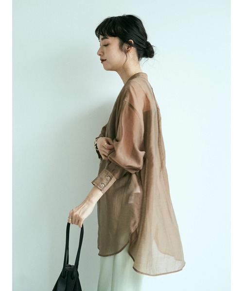 earth music&ecology(アースミュージックアンドエコロジー)の「★Mシアーシャツチュニック *(シャツ/ブラウス・レディース・サックスブルー/アイボリー/ミント/モカ・FREE)」の16枚目の写真