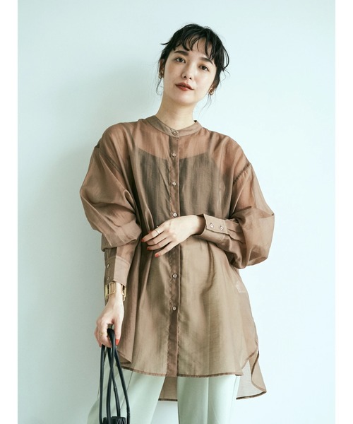 earth music&ecology(アースミュージックアンドエコロジー)の「★Mシアーシャツチュニック *(シャツ/ブラウス・レディース・サックスブルー/アイボリー/ミント/モカ・FREE)」の17枚目の写真