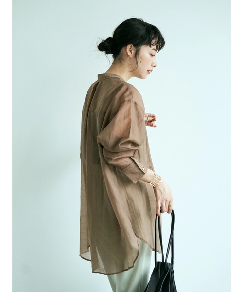 earth music&ecology(アースミュージックアンドエコロジー)の「★Mシアーシャツチュニック *(シャツ/ブラウス・レディース・サックスブルー/アイボリー/ミント/モカ・FREE)」の18枚目の写真