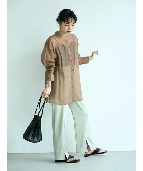 earth music&ecology(アースミュージックアンドエコロジー)の「★Mシアーシャツチュニック *(シャツ/ブラウス・レディース・サックスブルー/アイボリー/ミント/モカ・FREE)」の19枚目の写真