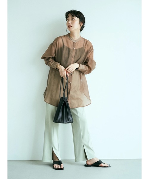 earth music&ecology(アースミュージックアンドエコロジー)の「★Mシアーシャツチュニック *(シャツ/ブラウス・レディース・サックスブルー/アイボリー/ミント/モカ・FREE)」の22枚目の写真