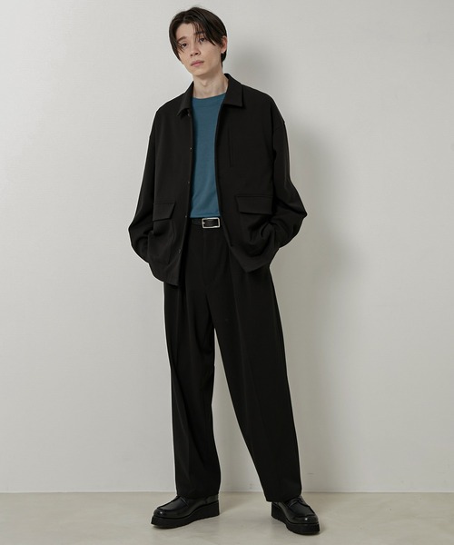 セール】テクスチャーTRインタックワイドパンツ（スラックス）｜JUNRED