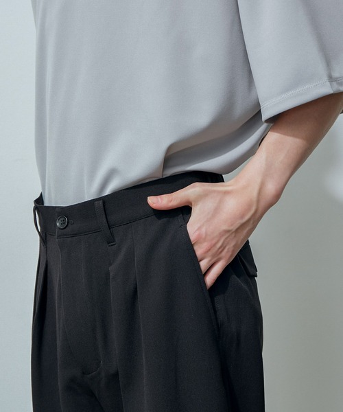 JUNRED（ジュンレッド）の「テクスチャーTRインタックワイドパンツ（スラックス・メンズ・ダークブラウン/ブラック/ベージュ/サックスブルー/ライトグレー/グリーン・M/L/S）」の20枚目の写真