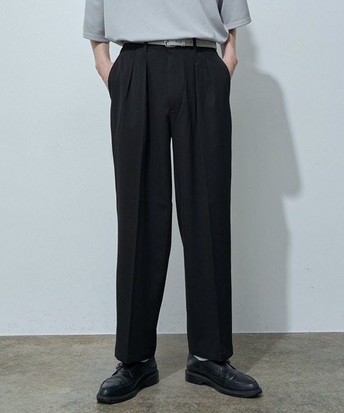 JUNRED（ジュンレッド）の「テクスチャーTRインタックワイドパンツ（スラックス・メンズ・ダークブラウン/ブラック/ベージュ/サックスブルー/ライトグレー/グリーン・M/L/S）」の17枚目の写真