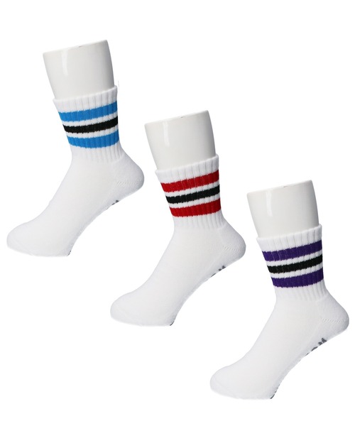 FRUIT OF THE LOOM（フルーツオブザルーム）の「クオーター丈アメリブライン３p（ソックス/靴下・メンズ・マルチ・FREE）」の2枚目の写真