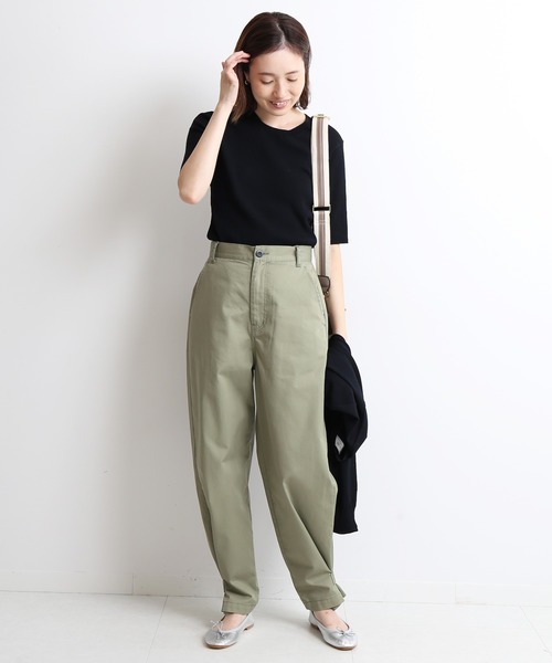 SLOBE IENA - 新品★ SLOBE IENA ウォッシャブルレーヨン5分袖リブニット SLOBE IENA（スローブイエナ）の「ウォッシャブルレーヨン5分袖