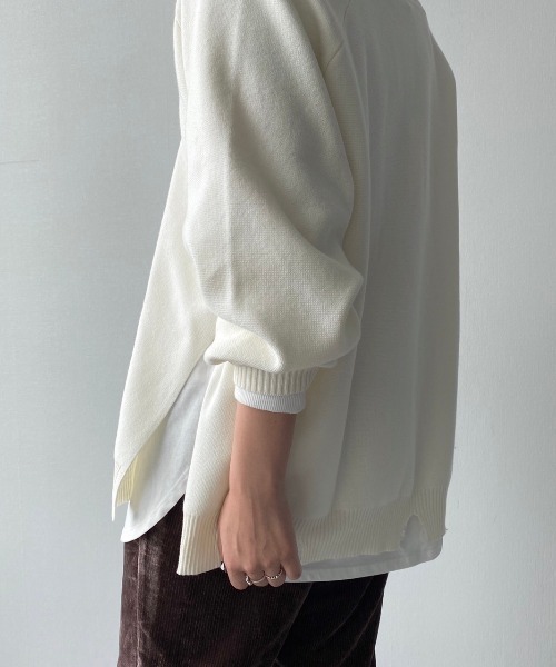 PAGEBOY（ページボーイ）の「ダメージVネックプルオーバー(ニュアンスカラー/ニット)（ニット/セーター・レディース・グレイッシュベージュ/ブラック/ブラウン/オフホワイト・FREE）」の15枚目の写真