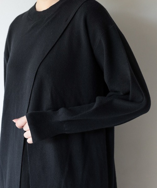 PAGEBOY（ページボーイ）の「プリーツレイヤードニットワンピース（ワンピース・レディース・オフホワイト/ブラック/ダークブラウン・FREE）」の14枚目の写真