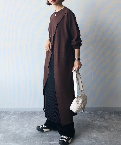 PAGEBOY（ページボーイ）の「プリーツレイヤードニットワンピース（ワンピース・レディース・オフホワイト/ブラック/ダークブラウン・FREE）」の15枚目の写真