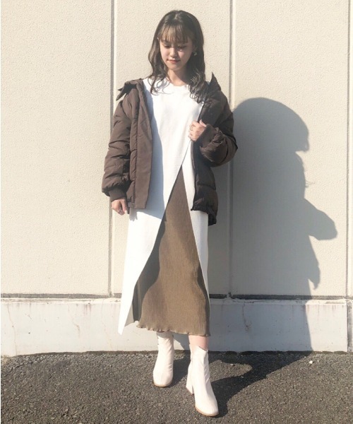 PAGEBOY（ページボーイ）の「プリーツレイヤードニットワンピース（ワンピース・レディース・オフホワイト/ブラック/ダークブラウン・FREE）」の17枚目の写真