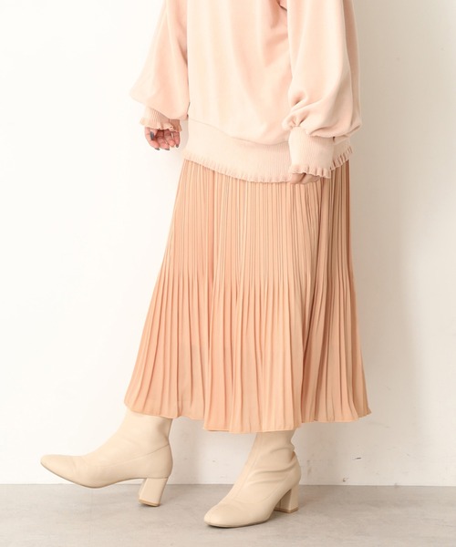 one after another NICE CLAUP（ワンアフターアナザーナイスクラップ）の「消しプリーツスカート（スカート・レディース・アイボリー/ホワイト系その他/ブラウン系その他/オレンジ・FREE）」の2枚目の写真