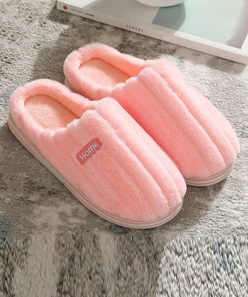 DAY CLOSET（デイ クローゼット）の「ロゴ入りあったかふわふわファーのぺたんこスリッパサンダル レディース 室内履き（ルームシューズ/スリッパ・レディース・パープル/グレー/ライトピンク/グレー系その他/ピンク・23cm/25cm/27cm/24cm/26cm）」の5枚目の写真