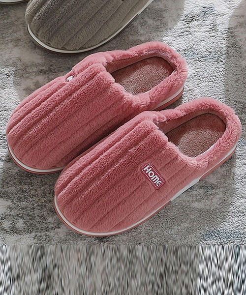 DAY CLOSET（デイ クローゼット）の「ロゴ入りあったかふわふわファーのぺたんこスリッパサンダル レディース 室内履き（ルームシューズ/スリッパ・レディース・パープル/グレー/ライトピンク/グレー系その他/ピンク・23cm/25cm/27cm/24cm/26cm）」の8枚目の写真