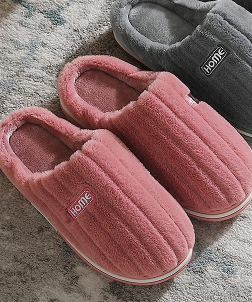 DAY CLOSET（デイ クローゼット）の「ロゴ入りあったかふわふわファーのぺたんこスリッパサンダル レディース 室内履き（ルームシューズ/スリッパ・レディース・パープル/グレー/ライトピンク/グレー系その他/ピンク・23cm/25cm/27cm/24cm/26cm）」の7枚目の写真