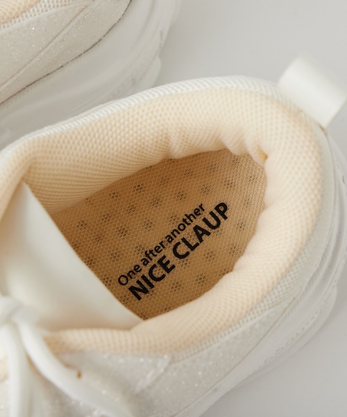 one after another NICE CLAUP（ワンアフターアナザーナイスクラップ）の「グリッター厚底スニーカー（スニーカー・レディース・オフホワイト/アイボリー・LL/S/M/L）」の6枚目の写真