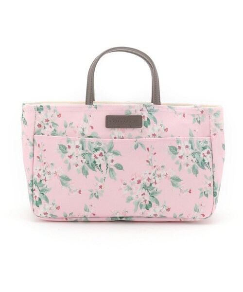 LAURA ASHLEY(ローラアシュレイ)の「フローラル横長トートバッグ(トートバッグ・レディース・ピンク系5/サックスブルー系/ホワイト系1・00)」の4枚目の写真