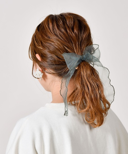 CALIFORNIA OUTFITTERS（カリフォルニア アウトフィッターズ）の「【LULKA（ルールカ）】コプチャンバンドシフォンリボンシュシュ（ヘアゴム・レディース・ホワイト/ブラック/ピンク/ブルー/グリーン・ONESIZE）」の12枚目の写真
