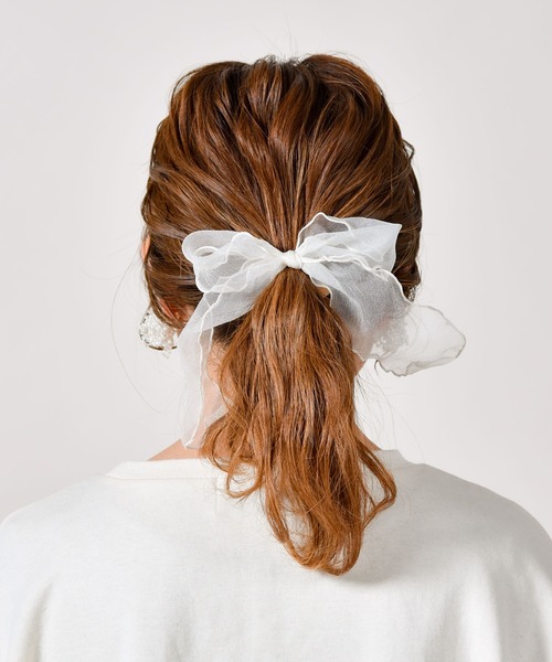CALIFORNIA OUTFITTERS（カリフォルニア アウトフィッターズ）の「【LULKA（ルールカ）】コプチャンバンドシフォンリボンシュシュ（ヘアゴム・レディース・ホワイト/ブラック/ピンク/ブルー/グリーン・ONESIZE）」の6枚目の写真