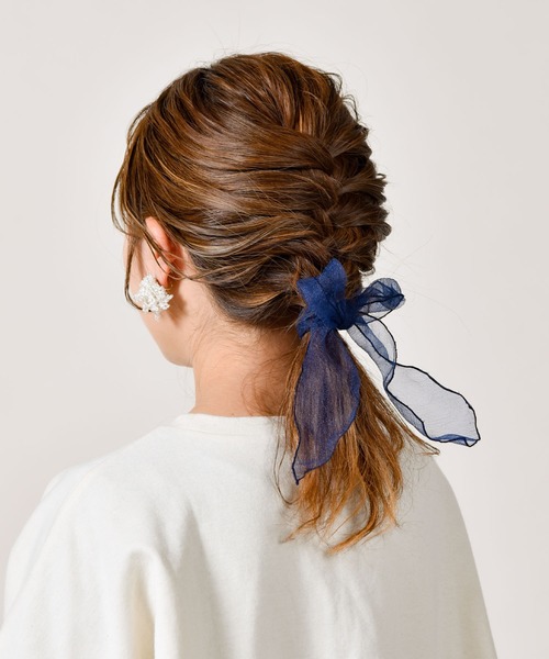 CALIFORNIA OUTFITTERS（カリフォルニア アウトフィッターズ）の「【LULKA（ルールカ）】コプチャンバンドシフォンリボンシュシュ（ヘアゴム・レディース・ホワイト/ブラック/ピンク/ブルー/グリーン・ONESIZE）」の8枚目の写真