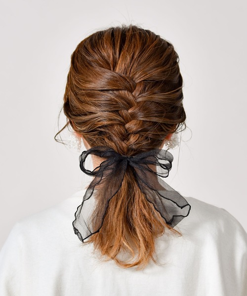 CALIFORNIA OUTFITTERS（カリフォルニア アウトフィッターズ）の「【LULKA（ルールカ）】コプチャンバンドシフォンリボンシュシュ（ヘアゴム・レディース・ホワイト/ブラック/ピンク/ブルー/グリーン・ONESIZE）」の10枚目の写真