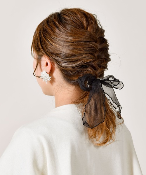 CALIFORNIA OUTFITTERS（カリフォルニア アウトフィッターズ）の「【LULKA（ルールカ）】コプチャンバンドシフォンリボンシュシュ（ヘアゴム・レディース・ホワイト/ブラック/ピンク/ブルー/グリーン・ONESIZE）」の9枚目の写真