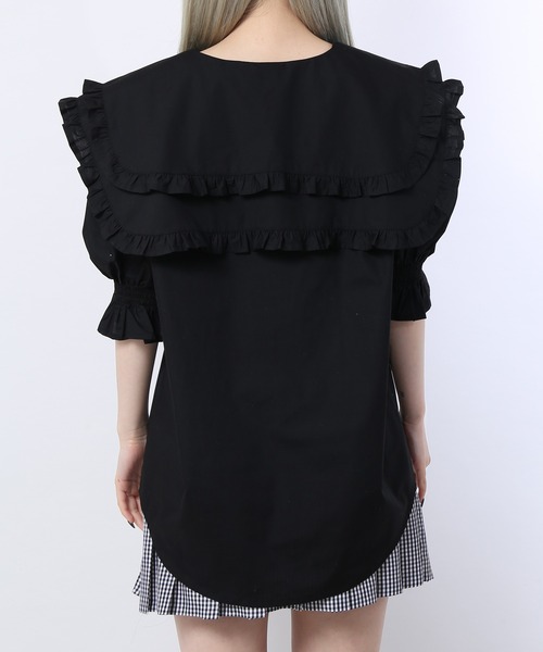 WC（ダブル シー）の「ダブルフリル半袖ブラウス（シャツ/ブラウス・レディース・ホワイト/ブラック/ベージュ/ブラック系その他・FREE）」の17枚目の写真