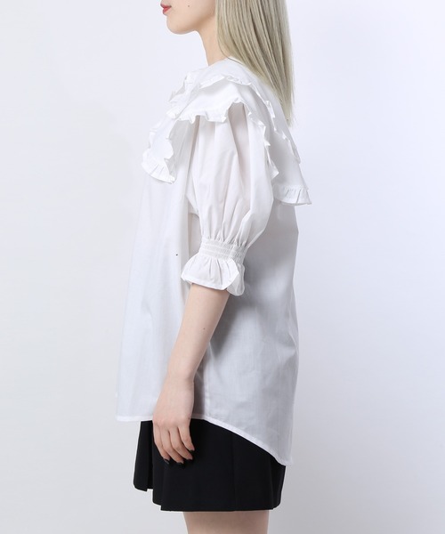 WC（ダブル シー）の「ダブルフリル半袖ブラウス（シャツ/ブラウス・レディース・ホワイト/ブラック/ベージュ/ブラック系その他・FREE）」の14枚目の写真