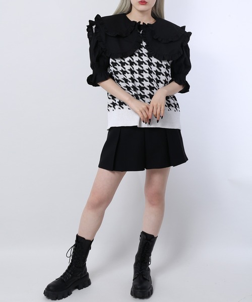 WC（ダブル シー）の「ダブルフリル半袖ブラウス（シャツ/ブラウス・レディース・ホワイト/ブラック/ベージュ/ブラック系その他・FREE）」の11枚目の写真